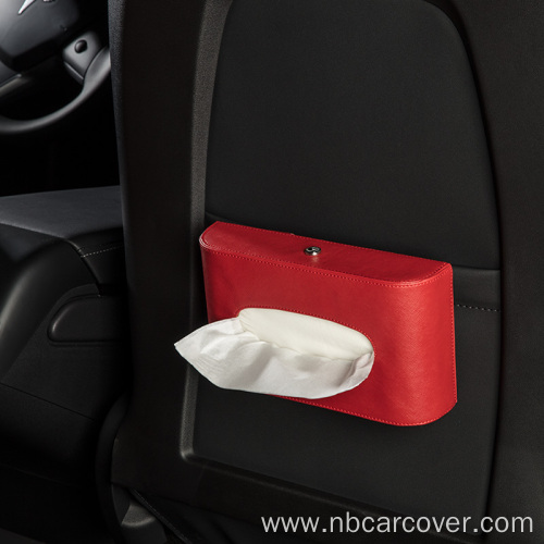 Portable Visor Tissue Holder PU Leather Tissue Box